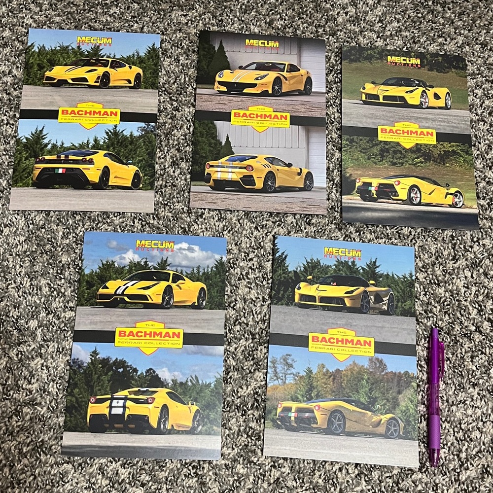 Ferrari Collector Cards Yellow Set 2 Mecum Kissimmee Jan 2026 dream exotic cars